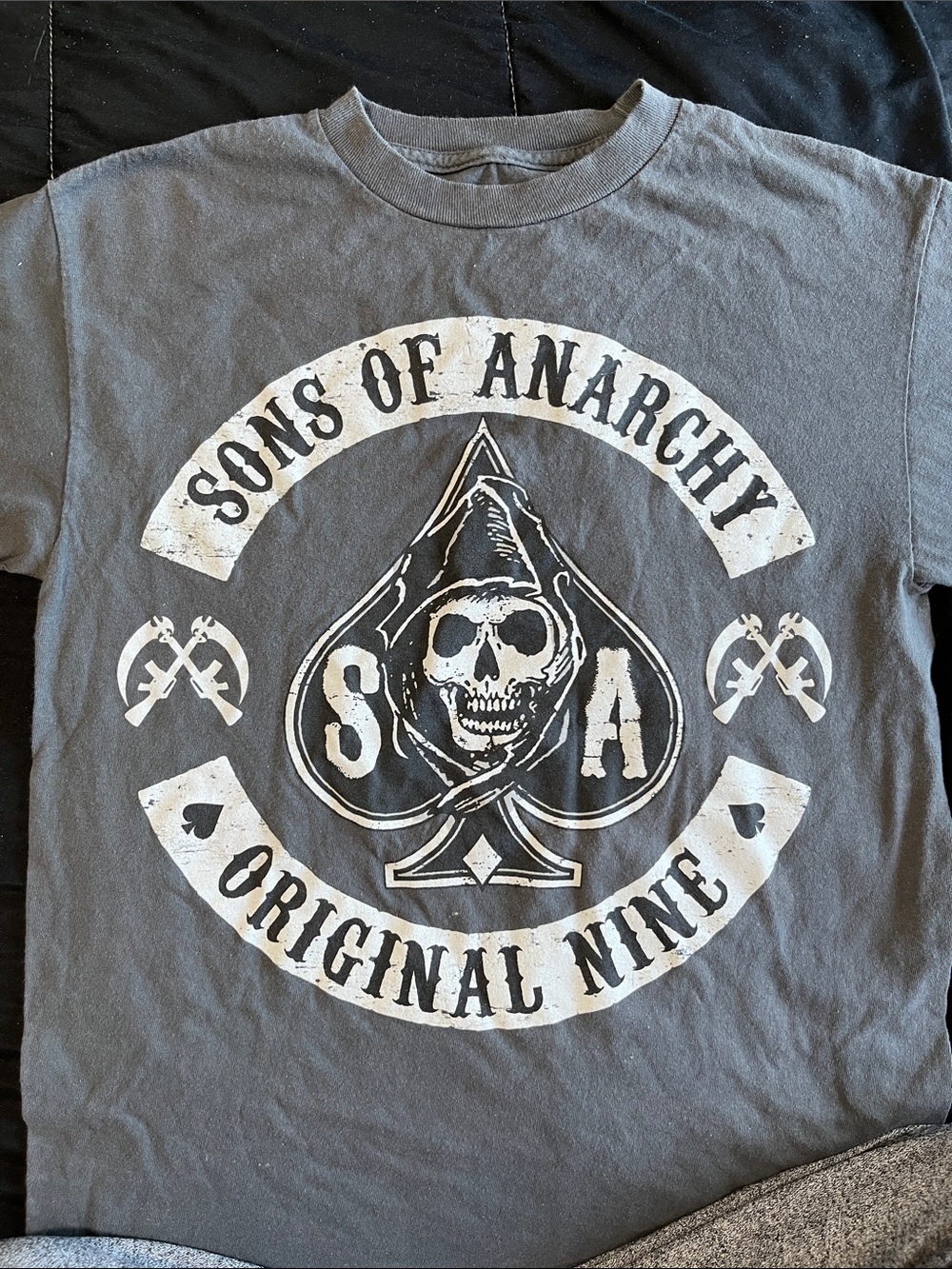 Sons of Anarchy Graphic Tee - Gray with White Print
